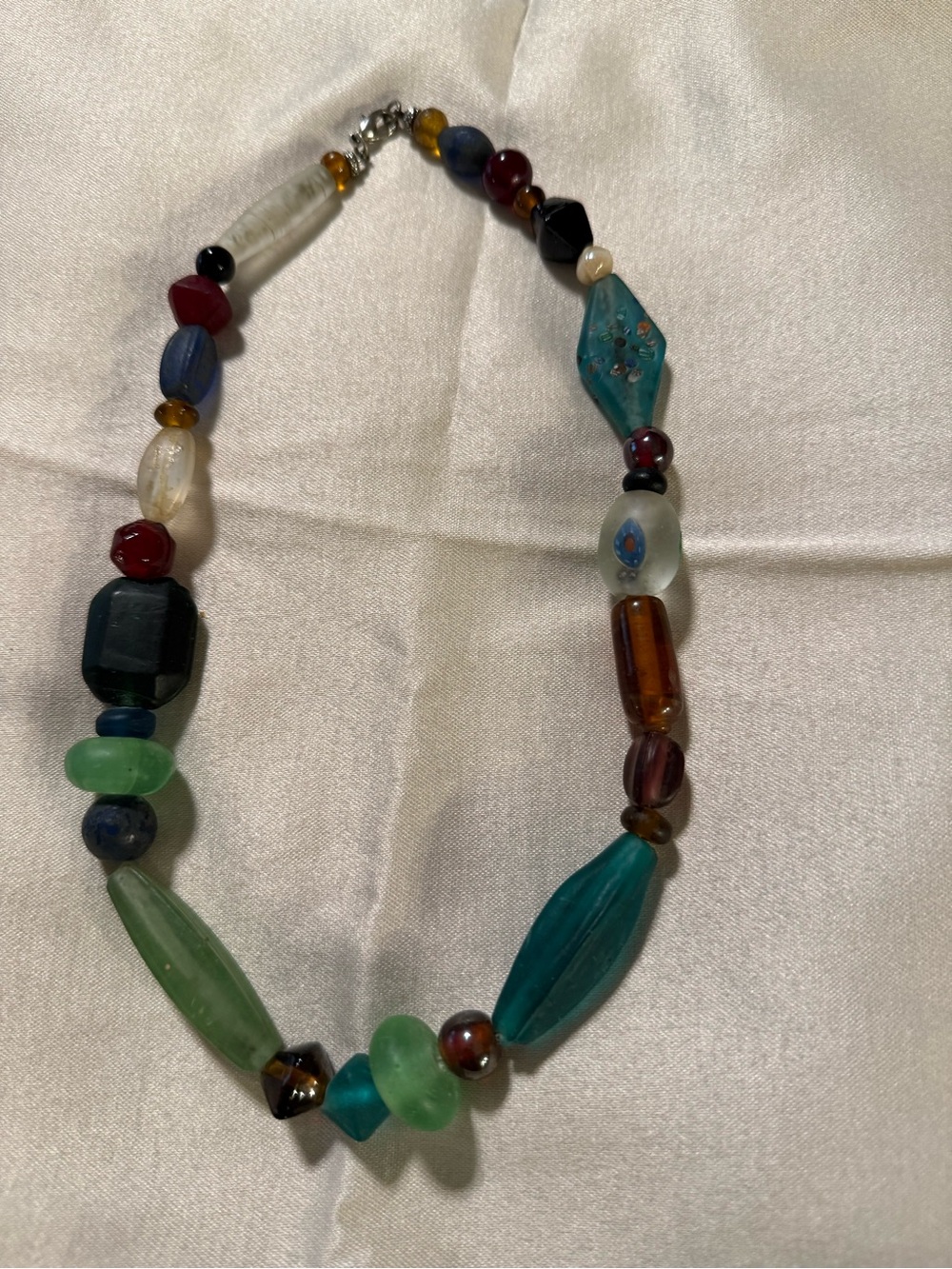 Handcrafted Multicolor Glass Bead Necklace